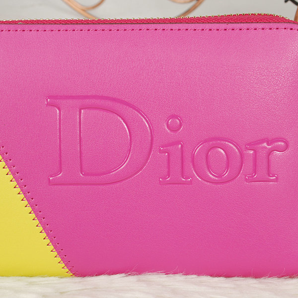 dior zippy wallet calfskin 118 rosered&yellow